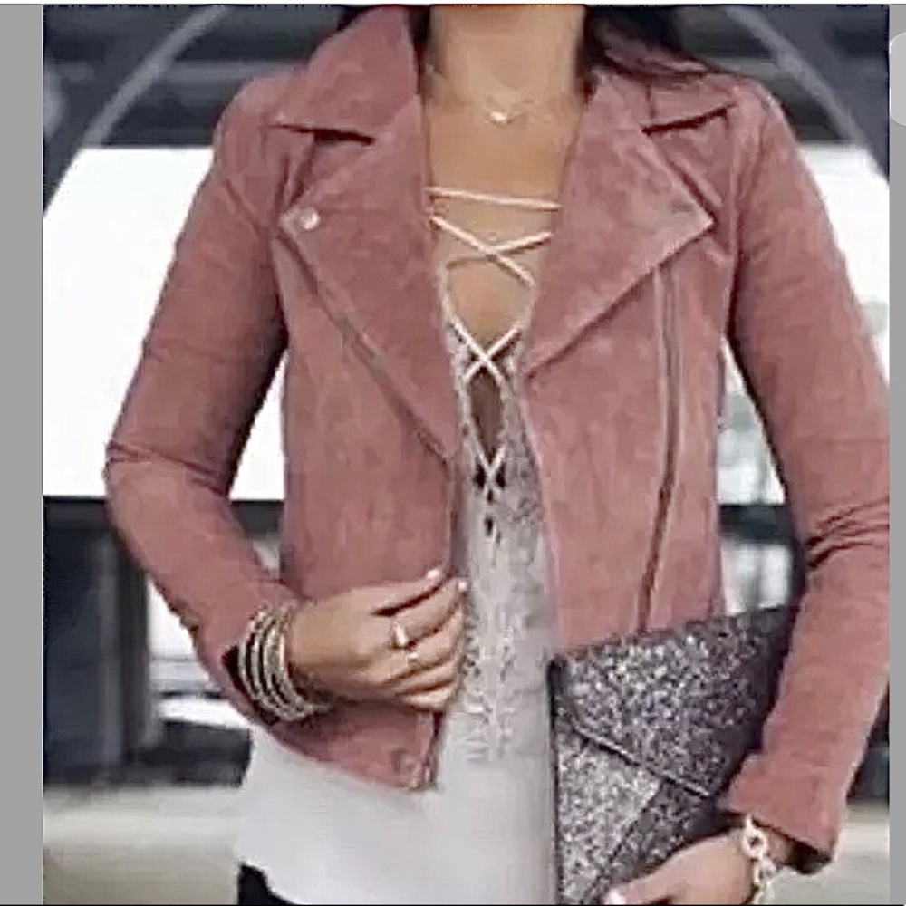 New BLANK NYC Suede Leather Moto Jacket Size XS - Picture 2 of 9